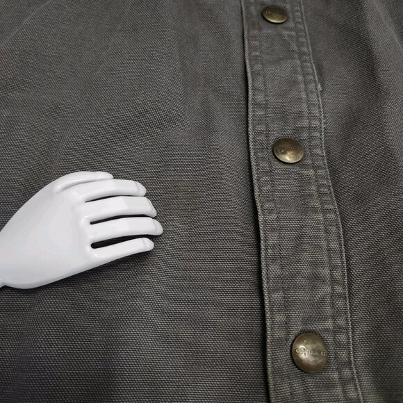 Carhartt Canvas Fleece Lined Overshirt/Jacket Size 2XL Grey - Picture 6 of 12